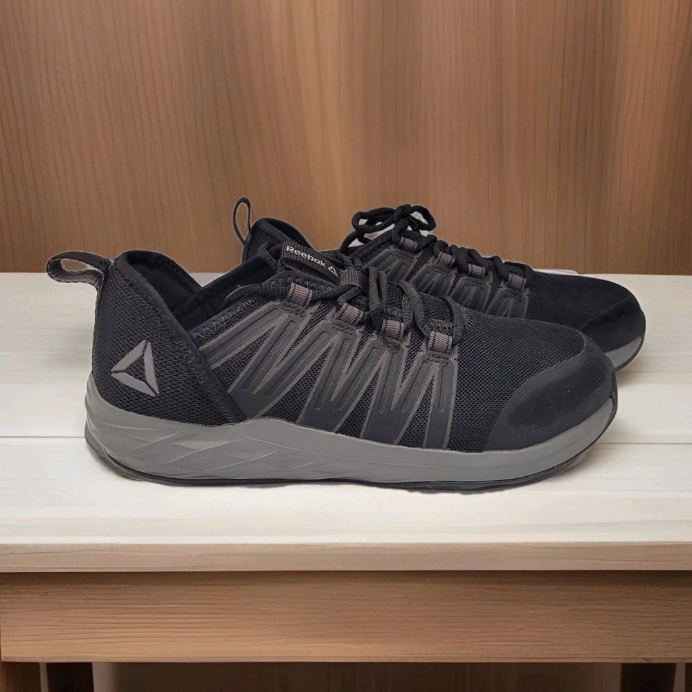 Reebok‎ Astroride Work Mens Black Grey Steel Toe Safety Shoes RB2110 Sneaker